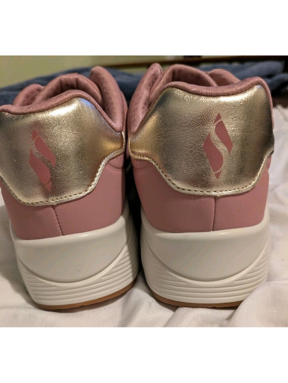 Skechers Street Uno Shimmer Away Women's Sneakers Sz 9 Rose Gold 155196 - Picture 5 of 5